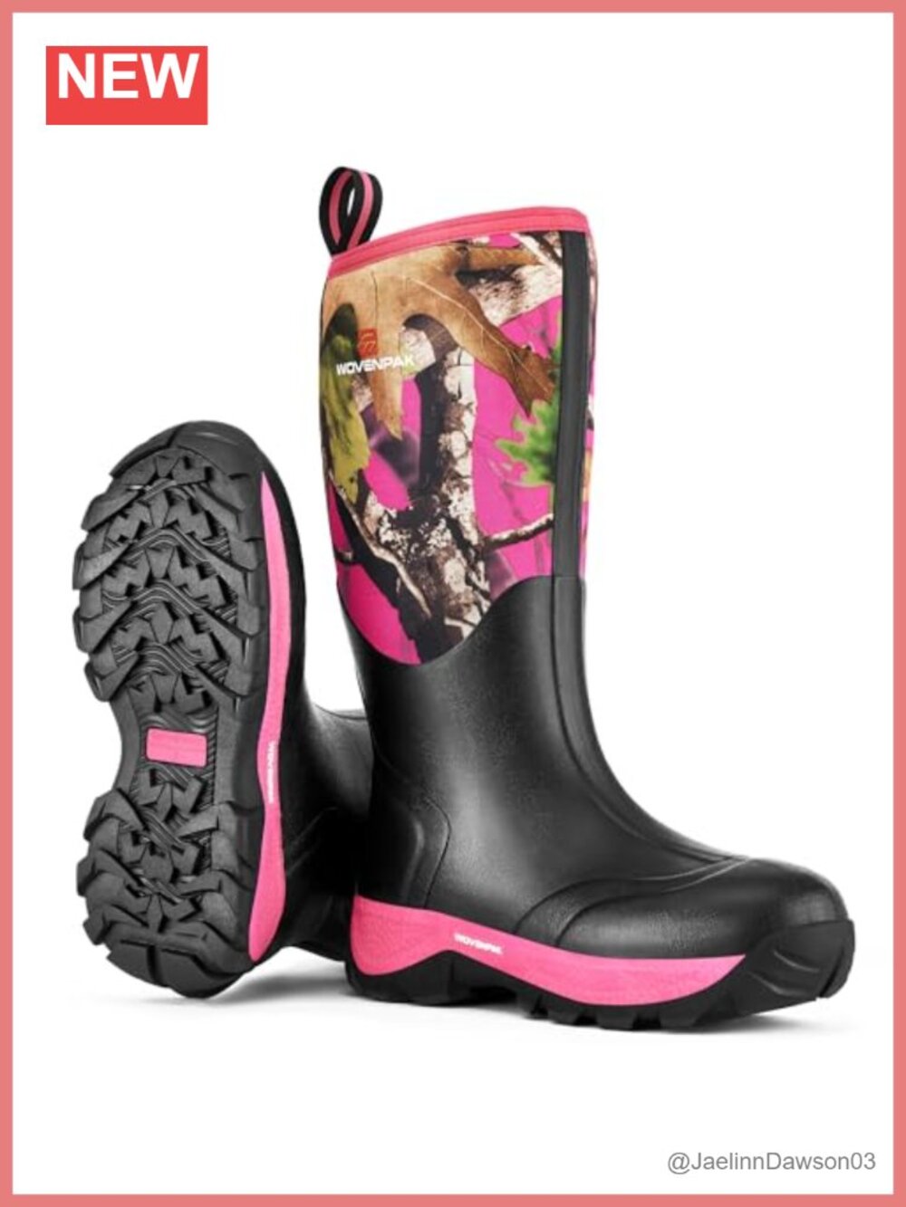 Women's Waterproof Rubber Rain Boots Insulated Neoprene Mid-Calf Hunting Boots